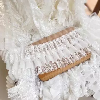 Высококачественное 3-слойное шифоновое прессованное белое кружевное платье для куклы своими руками, юбка, удлиненный подол для легкого шитья, аксессуары из ткани 1 yard белый