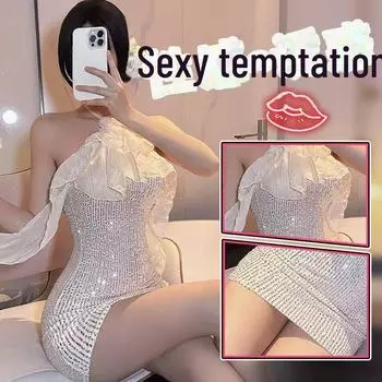 Высококачественное элегантное кружевное платье-фея с открытой спиной - платье-слинг Qixi в стиле Pure Desire One Size