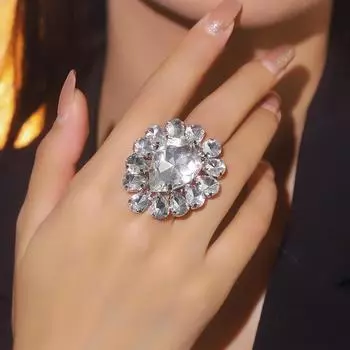 Высококачественное блестящее кристальное кольцо в форме капли воды женское кольцо модное открывающееся регулируемое кольцо ювелирное изделие для рук Adjustable opening