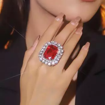 Высококачественное блестящее кристаллическое кольцо темперамент сто совпадений открытие регулируемое кольцо женское кольцо 1 шт Opening adjustable