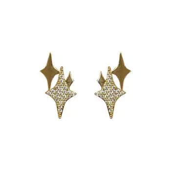 Высококачественное чувство звезд и нежный стиль, сращивание дизайна, чувство универсальности, серьги для поездок на работу, четырехлучевая звезда