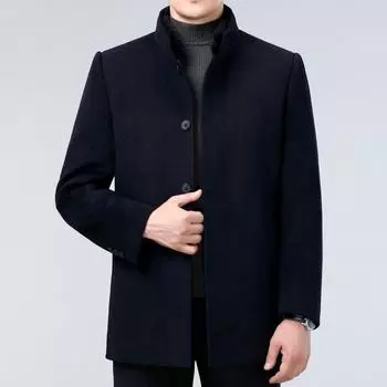 Высококачественное двухстороннее кашемировое пальто для папы среднего возраста, воротник из шерстяной норки, съемная подкладка, ветровка, мужская куртка 170