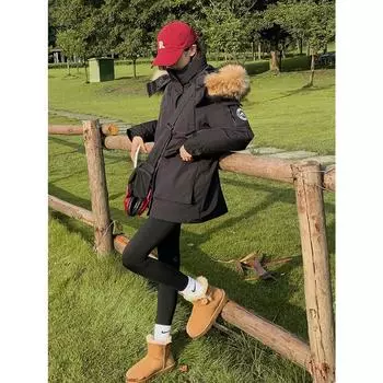 Высококачественное хлопковое пальто с большим меховым воротником, женская зимняя куртка-пуховик, новая свободная рабочая одежда, хлопковое пальто, куртка S