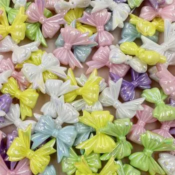 Высококачественное изготовление ювелирных изделий из акрила своими руками, бант 32,3*36,6 мм, большой бант, ручная работа, свободные бусины, бисер, ожерелье, браслет, 6 шт. жёлтый