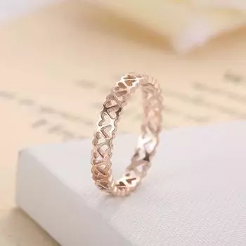 Высококачественное кольцо из нержавеющей стали с персиковым сердцем, полое, для женщин, индивидуальное, ювелирное изделие, подарок 10