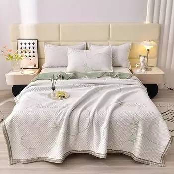 Высококачественное летнее охлаждающее одеяло с вышивкой, Высококачественное вязаное хлопковое одеяло Queen, стеганое тонкое одеяло из полынного волокна, крутое 100x200cm 1pcs
