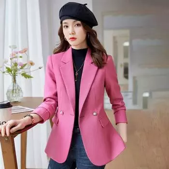 Высококачественное модное и элегантное розовое пальто для женщин, идеальная осень-зима S