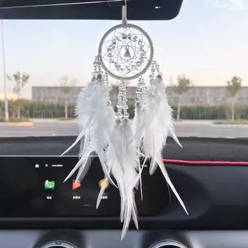 Высококачественное настенное украшение, подвеска для автомобиля в виде ловца снов из камня и кристаллов фиолетовый