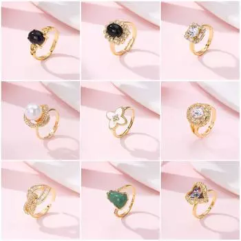 Высококачественное нишевое женское кольцо с цирконием, модное ретро, простое и изысканное Opening adjustable