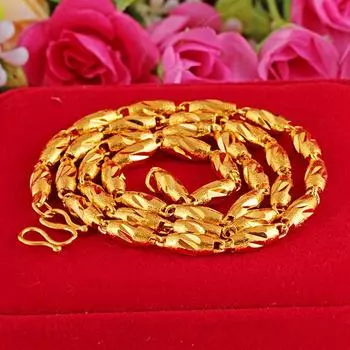 Высококачественное оливковое ожерелье, мужская властная автомобильная цветочная цепочка Boss, изысканное ожерелье, легкая роскошь 50cm золотой