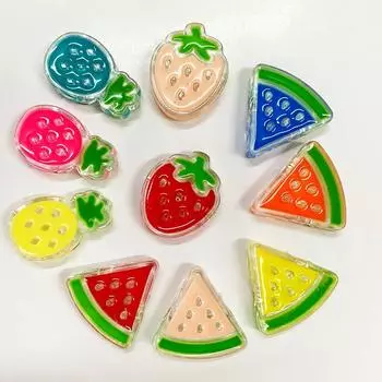 Высококачественное ожерелье, браслет, акриловые бусины, арбуз, милая клубника, сделай сам, красочный кулон, 3 шт., ананасовая фурнитура, капающее масло для изготовления ювелирных изделий Pineapple синий