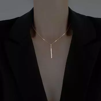 Высококачественное ожерелье с бриллиантом в одну линию, женское простое модное дизайнерское ожерелье на ключице