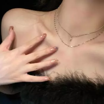 Высококачественное ожерелье с крестом, женское, осенне-зимнее, простое, двухслойное, сложенное, аксессуары, легкая роскошь, нишевый дизайн, цепочка на ключицу, прилив