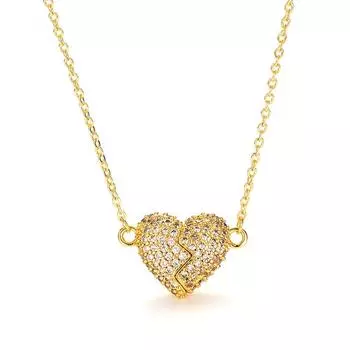 Высококачественное ожерелье с магнитной подвеской Love Neck с бриллиантами и нишевым дизайном в форме сердца с магнитом для ключиц и темпераментом Sweet and Cool