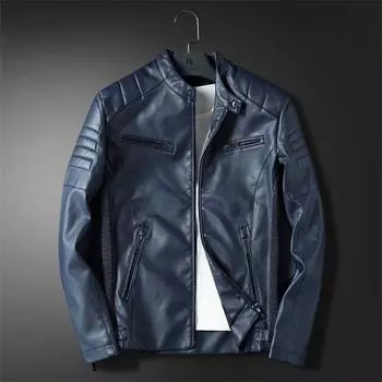 Высококачественное пальто из искусственной кожи для мужчин, куртка в стиле хип-хоп, панк, весенняя мужская одежда M чёрный