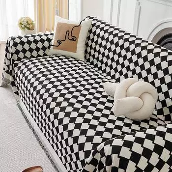 Высококачественное полотенце для дивана в геометрическом стиле INS, шенилл, устойчивый к царапинам, чехол для дивана, всеобъемлющий универсальный чехол, одеяло из ткани 180*130cm