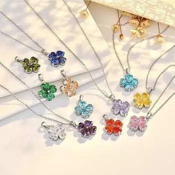 Высококачественное роскошное ожерелье с двенадцатью звездами и четырьмя листочками клевера, инкрустированное цветной подвеской, цепочка на ключицу для женщин премиум-класса