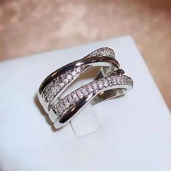 Высококачественное серебряное кольцо-обертка с цирконием, супер яркое индивидуальное геометрическое кольцо на указательный палец, модное кольцо в стиле тяжелой промышленности Opening adjustable