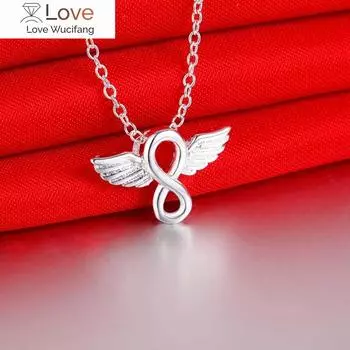 Высококачественное серебряное ожерелье с подвеской в виде крыльев ангела для женщин, модные роскошные украшения для вечеринок, свадеб, праздничный подарок