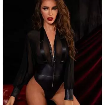 Высококачественное сексуальное женское нижнее белье Pure Desire TemptationPULeather S чёрный