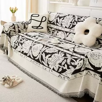 Высококачественное синельное диванное полотенце с цветочным принтом, зимнее утолщенное покрывало для дивана, универсальное универсальное универсальное покрывало, одеяло с защитой от кошачьих царапин 180*130cm