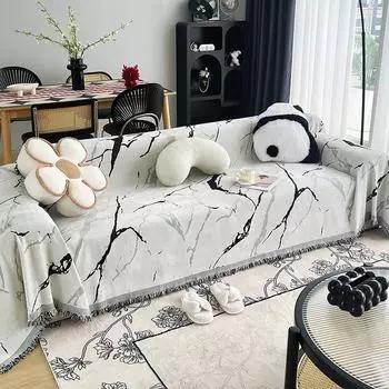 Высококачественное синельное диванное полотенце с полным покрытием, легкое роскошное одеяло с кондиционером, подушка для защиты от кошачьих лап 110*110cm