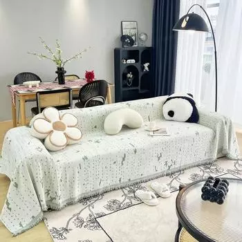 Высококачественное синельное диванное полотенце с полным покрытием, легкое роскошное одеяло с кондиционером, подушка для защиты от кошачьих лап 110*110cm