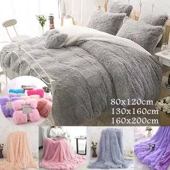 Высококачественное супермягкое плюшевое теплое и удобное пушистое одеяло из искусственного меха S: 80x120cm зелёный