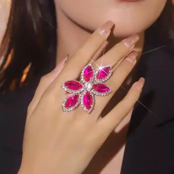 Высококачественное сверкающее кольцо из кристаллов, великолепные кольца для подружек невесты, женские кольца, украшения для рук opening adjustable