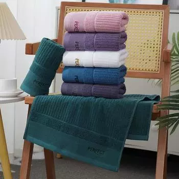 Высококачественное толстое вышитое полотенце, мягкое для кожи, для мытья лица в домашних условиях, подарок для салона красоты отеля, с широким краем и жаккардовой технологией 35x75cm&1pc