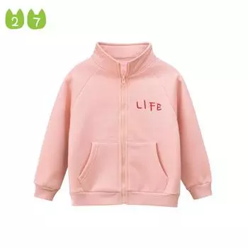 Высококачественное весенне-осеннее пальто для девочек, милый розовый свитшот для маленьких девочек 90cm розовый