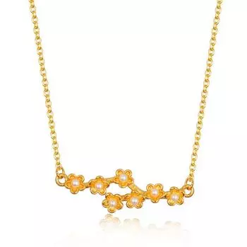 Высококачественное жемчужное ожерелье для женщин, легкое, роскошное, нишевое, дизайн, подвеска в виде цветка персика, цепочка на ключицу, ретро-темперамент, холодный ветер