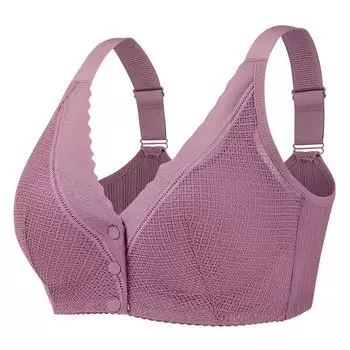 Высококачественное женское нижнее белье с кружевной пряжкой спереди и регулируемыми бретелями для бюстгальтеров без бретелек среднего и пожилого возраста 34 коричневый