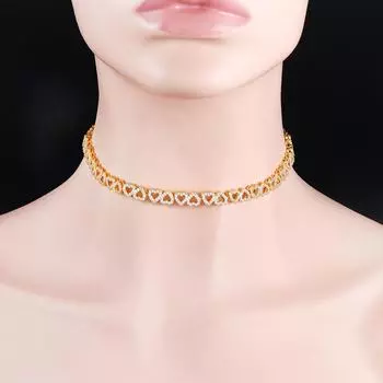 Высококачественное женское ожерелье в форме сердца из кубического оксида циркония, цепочка на ключицу