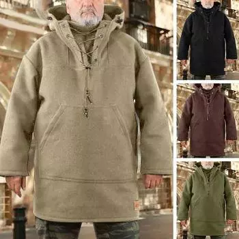 Высококачественное зимнее мужское шерстяное водонепроницаемое теплоизоляционное пальто, прочное, модное, для мужчин, повседневное, свободное XXXXXL чёрный