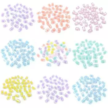 Высококачественные 8-угольные цилиндрические свободные бусины из сердечника, матовые, 20 шт., креативные акриловые прозрачные модные украшения своими руками, аксессуары, подвески Transparent жёлтый