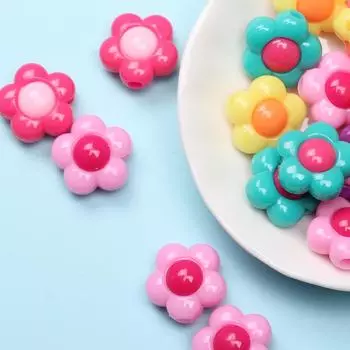 Высококачественные акриловые бусины в виде цветка, 30 шт., креативная подвеска для браслета, ожерелья, изготовление однотонных ювелирных изделий, аксессуары 30Pcs