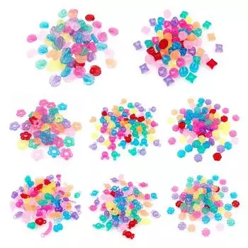 Высококачественные акриловые конфеты-ракушки 50 шт., модные полупрозрачные цветные DIY, смешанный стиль, браслет, ожерелье, изготовление ювелирных изделий, аксессуары, алфавит, фрукты, бусины Mickey Heads