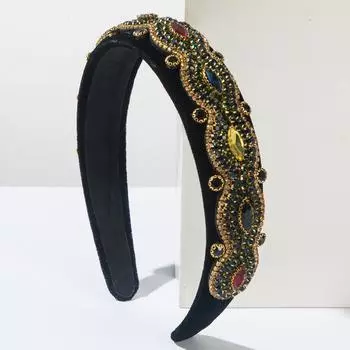 Высококачественные бархатные повязки на голову с бриллиантовой отделкой, супер блестящая повязка для волос, аксессуары для волос для женской вечеринки, ободок для волос, обруч, головной убор