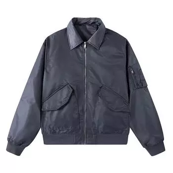 Высококачественные бейсбольные куртки, мужская одежда, мужская куртка-бомбер, рабочая одежда, пальто с твердым карманом, новые повседневные пальто в американском стиле M чёрный