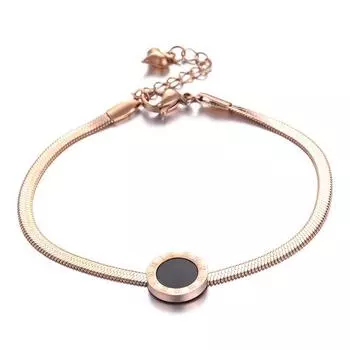 Высококачественные браслеты из нержавеющей стали с римскими цифрами из розового золота и женские браслеты с подвесками, популярные браслеты для женщин, ювелирные изделия 16cm