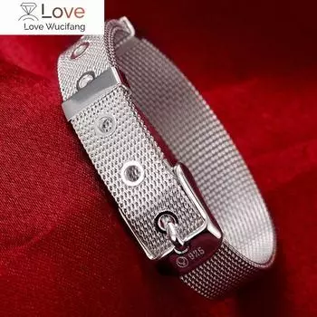 Высококачественные браслеты-манжеты из серебра 925 пробы для женщин и мужчин, модный ювелирный браслет 10mm