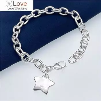 Высококачественные браслеты с подвеской в виде звезды из серебра 925 пробы для женщин, модные дизайнерские украшения, вечеринки, свадьбы, рождества, подарки