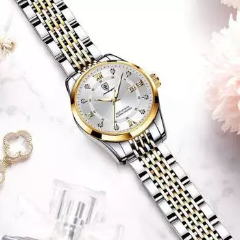 Высококачественные брендовые женские часы с ремешком из нержавеющей стали, водонепроницаемые деловые часы с датой, кварцевые ультратонкие спортивные часы, женские часы коричневый/чёрный