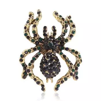 Высококачественные броши-пауки со стразами, металлические значки в виде насекомых, винтажные украшения для вечеринки на Хэллоуин красный