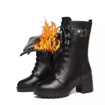 Высококачественные черные женские ботинки, новые теплые женские кожаные ботинки для холодной зимы, нескользящие, износостойкие, короткие ботинки 35 белый