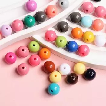 Высококачественные цветные бусины, ожерелье, изготовление ювелирных изделий, свободная фурнитура, сделай сам, акрил для ювелирных изделий, 100 шт., серьги, модный браслет, 10 мм 100Pcs разноцветный