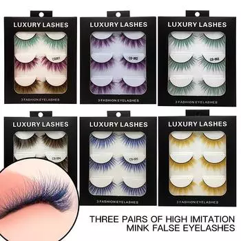 Высококачественные цветные накладные ресницы, трехмерные плотные утолщенные ресницы, перекрестные натуральные телесные ресницы для макияжа CS001