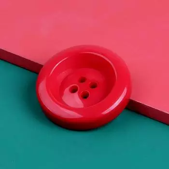Высококачественные цветные утолщенные пуговицы Женская одежда Кашемировое шерстяное пальто Пуговицы Смола Черные круглые пуговицы на четыре отверстия Red * 28L = 18.0 MM * Round