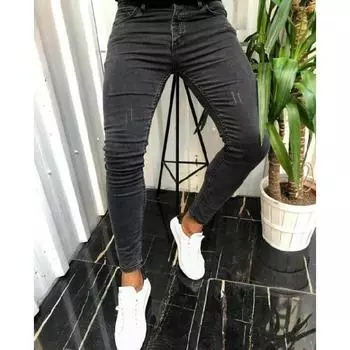 Высококачественные европейские и американские мужские эластичные обтягивающие джинсы маленького размера, новый стиль S чёрный